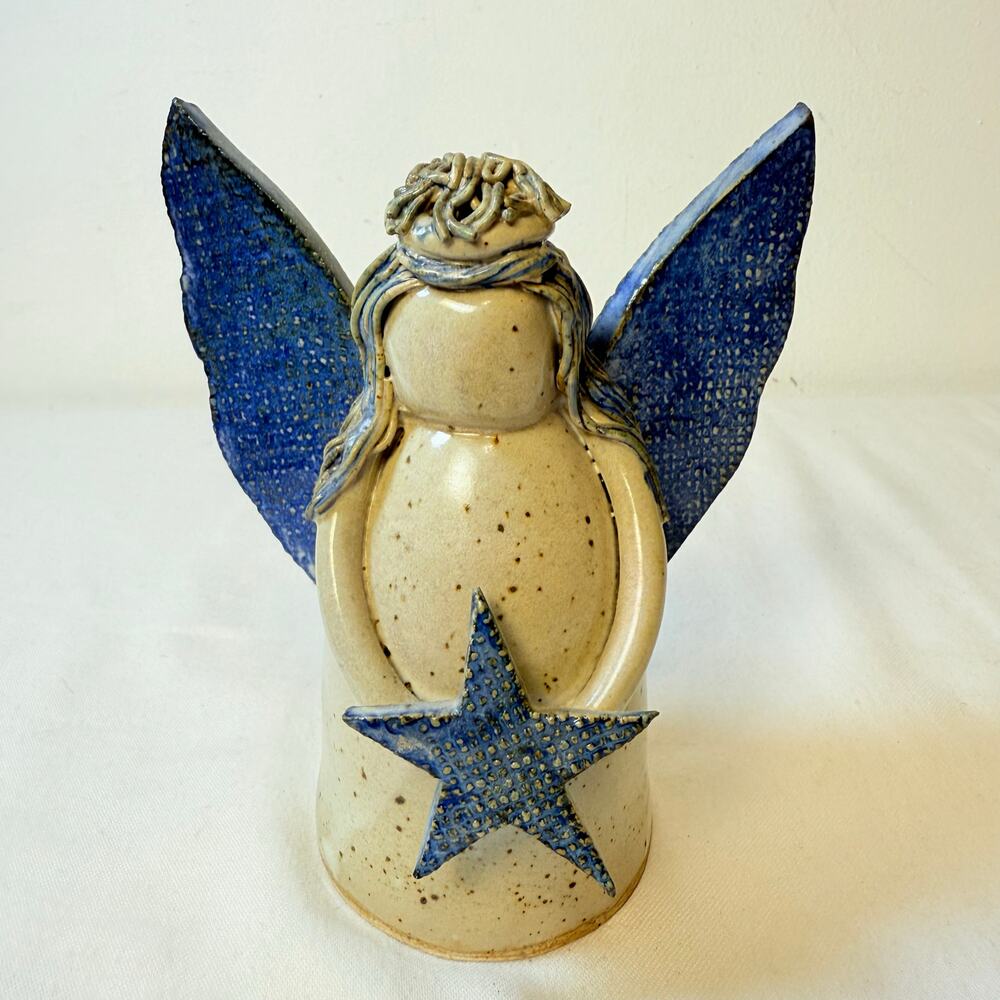 Vintage Handmade Blue & Grey Star Angel